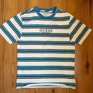 SOLD Guess vintage 90s embroidered logo striped tee SIZE S